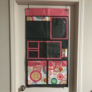 Thirty-One Hanging Wall Organizer Multiple Pockets 41” x 22-3/8” Pink Gray